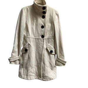 Guess wool blend button trench jacket coat Sz XS